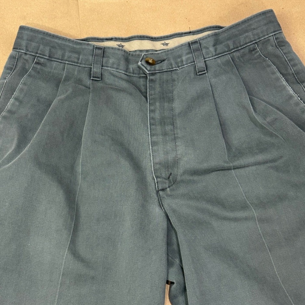 Vintage Dockers Gray Pleated Khaki Pants Classic Fit Mens 33x29 - Picture 10 of 12